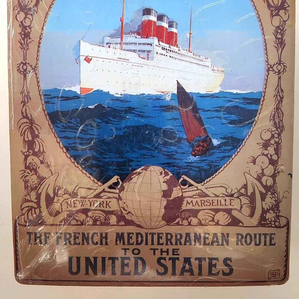 Fabre Line Made in France Metal Postcard NWT Nautical Decor